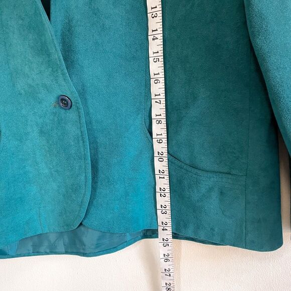 Vintage Samuel Robert Suede Green Blazer Jacket Size 14 - Picture 4 of 7